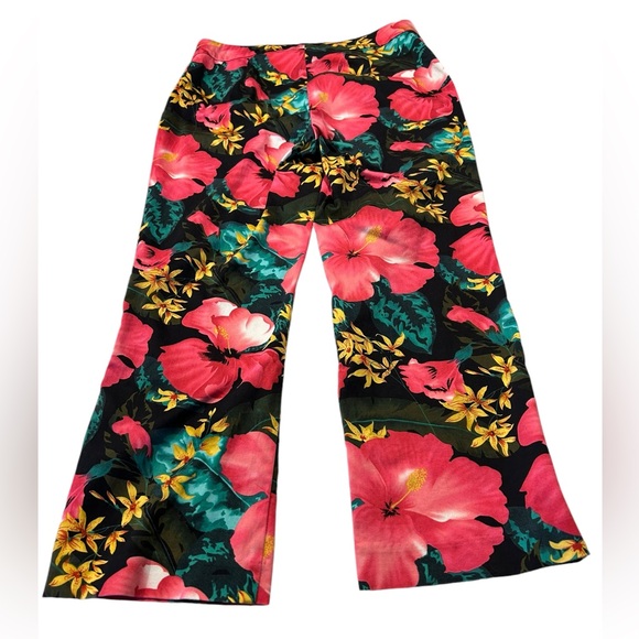 Cashe Y2K colorful pants with hibiscus flowers and invisible zippers - Picture 8 of 8